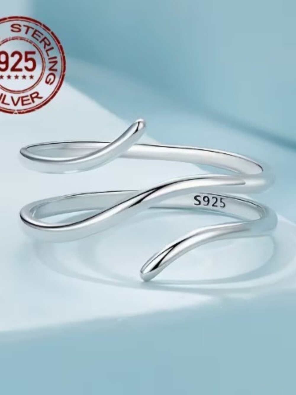 S925 Adjustable Twist Ring - Picture 2 of 3